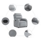 vidaXL Sillón reclinable eléctrico tela gris claro vidaXL Sillón reclinable eléctrico tela gris claro