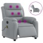 vidaXL Sillón reclinable de masaje eléctrico tela gris claro vidaXL Sillón reclinable de masaje eléctrico tela gris claro