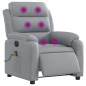 vidaXL Sillón reclinable de masaje eléctrico tela gris claro vidaXL Sillón reclinable de masaje eléctrico tela gris claro