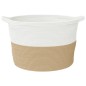 vidaXL Cesta para ropa sucia algodón beige y blanco Ø60x36 cm vidaXL Cesta para ropa sucia algodón beige y blanco Ø60x36 cm
