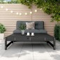 vidaXL Taburete de jardín madera maciza de pino negro 120x80 cm vidaXL Taburete de jardín madera maciza de pino negro 120x80 cm