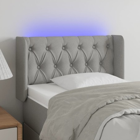 vidaXL Cabecero con LED de tela gris claro 83x16x78/88 cm