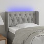 vidaXL Cabecero con LED de tela gris claro 83x16x78/88 cm vidaXL Cabecero con LED de tela gris claro 83x16x78/88 cm