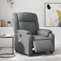vidaXL Sillón de masaje reclinable eléctrico cuero sintético gris vidaXL Sillón de masaje reclinable eléctrico cuero sintético gris
