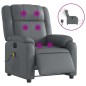 vidaXL Sillón de masaje reclinable eléctrico cuero sintético gris vidaXL Sillón de masaje reclinable eléctrico cuero sintético gris