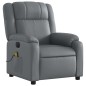 vidaXL Sillón de masaje reclinable eléctrico cuero sintético gris vidaXL Sillón de masaje reclinable eléctrico cuero sintético gris