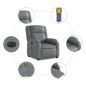 vidaXL Sillón de masaje reclinable eléctrico cuero sintético gris vidaXL Sillón de masaje reclinable eléctrico cuero sintético gris