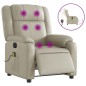 vidaXL Sillón de masaje reclinable eléctrico cuero sintético crema vidaXL Sillón de masaje reclinable eléctrico cuero sintético crema
