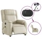vidaXL Sillón de masaje reclinable eléctrico cuero sintético crema vidaXL Sillón de masaje reclinable eléctrico cuero sintético crema