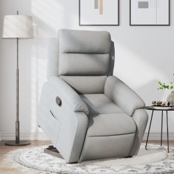 vidaXL Sillón reclinable elevable de tela gris claro