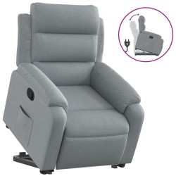 vidaXL Sillón reclinable elevable de tela gris claro