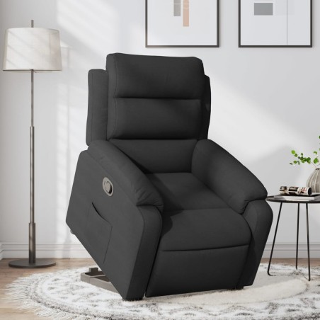 vidaXL Sillón reclinable elevable tela negro