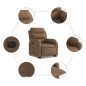 vidaXL Sillón eléctrico reclinable elevable de tela marrón vidaXL Sillón eléctrico reclinable elevable de tela marrón