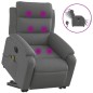 vidaXL Sillón de masaje eléctrico reclinable elevable tela gris oscuro vidaXL Sillón de masaje eléctrico reclinable elevable tela gris oscuro