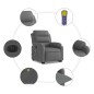 vidaXL Sillón de masaje eléctrico reclinable elevable tela gris oscuro vidaXL Sillón de masaje eléctrico reclinable elevable tela gris oscuro