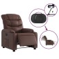 vidaXL Sillón reclinable eléctrico de cuero sintético marrón vidaXL Sillón reclinable eléctrico de cuero sintético marrón