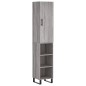 vidaXL Aparador alto madera contrachapada gris Sonoma 34,5x34x180 cm vidaXL Aparador alto madera contrachapada gris Sonoma 34,5x34x180 cm