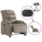 vidaXL Sillón reclinable eléctrico de cuero sintético color capuchino vidaXL Sillón reclinable eléctrico de cuero sintético color capuchino