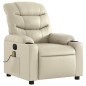 vidaXL Sillón de masaje reclinable eléctrico cuero sintético crema vidaXL Sillón de masaje reclinable eléctrico cuero sintético crema