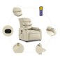 vidaXL Sillón de masaje reclinable eléctrico cuero sintético crema vidaXL Sillón de masaje reclinable eléctrico cuero sintético crema
