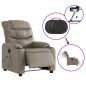 vidaXL Sillón reclinable de masaje eléctrico cuero sintético capuchino vidaXL Sillón reclinable de masaje eléctrico cuero sintético capuchino