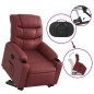 vidaXL Sillón elevable eléctrico cuero artificial rojo tinto vidaXL Sillón elevable eléctrico cuero artificial rojo tinto