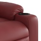vidaXL Sillón elevable eléctrico cuero artificial rojo tinto vidaXL Sillón elevable eléctrico cuero artificial rojo tinto