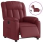 vidaXL Sillón reclinable eléctrico de cuero sintético rojo tinto vidaXL Sillón reclinable eléctrico de cuero sintético rojo tinto