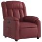 vidaXL Sillón reclinable eléctrico de cuero sintético rojo tinto vidaXL Sillón reclinable eléctrico de cuero sintético rojo tinto