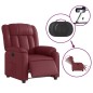 vidaXL Sillón reclinable eléctrico de cuero sintético rojo tinto vidaXL Sillón reclinable eléctrico de cuero sintético rojo tinto