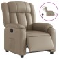 vidaXL Sillón reclinable eléctrico de cuero sintético color capuchino vidaXL Sillón reclinable eléctrico de cuero sintético color capuchino