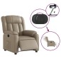 vidaXL Sillón reclinable eléctrico de cuero sintético color capuchino vidaXL Sillón reclinable eléctrico de cuero sintético color capuchino