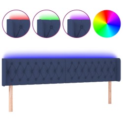 vidaXL Cabecero con LED de tela azul 183x16x78/88 cm