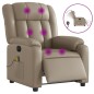 vidaXL Sillón reclinable de masaje eléctrico cuero sintético capuchino vidaXL Sillón reclinable de masaje eléctrico cuero sintético capuchino