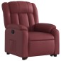 vidaXL Sillón reclinable elevable cuero artificial rojo tinto vidaXL Sillón reclinable elevable cuero artificial rojo tinto