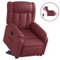 vidaXL Sillón elevable eléctrico cuero artificial rojo tinto vidaXL Sillón elevable eléctrico cuero artificial rojo tinto
