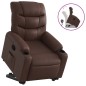 vidaXL Sillón reclinable elevable cuero sintético marrón vidaXL Sillón reclinable elevable cuero sintético marrón