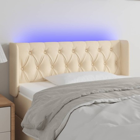 vidaXL Cabecero con LED de tela crema 93x16x78/88 cm