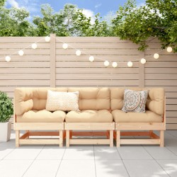 vidaXL Juego de muebles de jardín 3 piezas madera maciza de pino