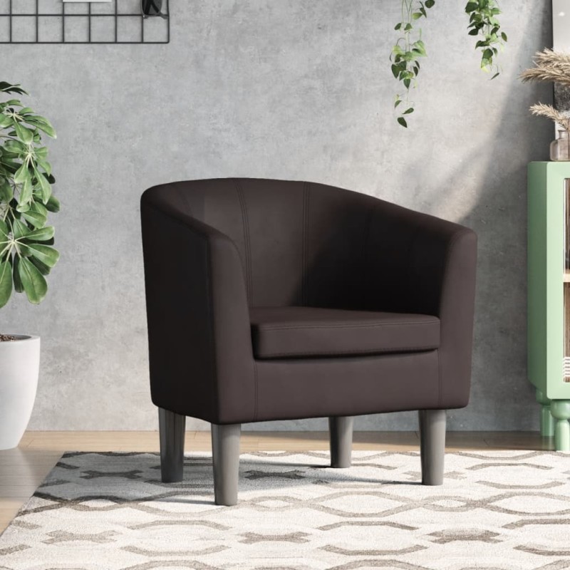vidaXL Sillón cuero sintético marrón vidaXL Sillón cuero sintético marrón