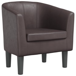 vidaXL Sillón cuero sintético marrón