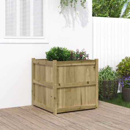 vidaXL Jardinera de madera de pino impregnada 70x70x70 cm