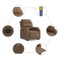 vidaXL Sillón de masaje eléctrico reclinable elevable tela marrón vidaXL Sillón de masaje eléctrico reclinable elevable tela marrón