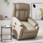 vidaXL Sillón reclinable masaje pie cuero artificial color capuchino vidaXL Sillón reclinable masaje pie cuero artificial color capuchino