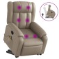 vidaXL Sillón reclinable masaje pie cuero artificial color capuchino vidaXL Sillón reclinable masaje pie cuero artificial color capuchino