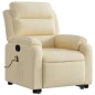 vidaXL Silla de masaje reclinable de pie de tela color crema vidaXL Silla de masaje reclinable de pie de tela color crema