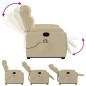vidaXL Silla de masaje reclinable de pie de tela color crema vidaXL Silla de masaje reclinable de pie de tela color crema