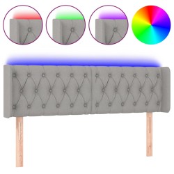 vidaXL Cabecero con LED de tela gris claro 163x16x78/88 cm