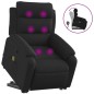 vidaXL Sillón reclinable de masaje elevable tela negro vidaXL Sillón reclinable de masaje elevable tela negro