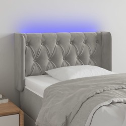 vidaXL Cabecero con LED de terciopelo gris claro 83x16x78/88 cm